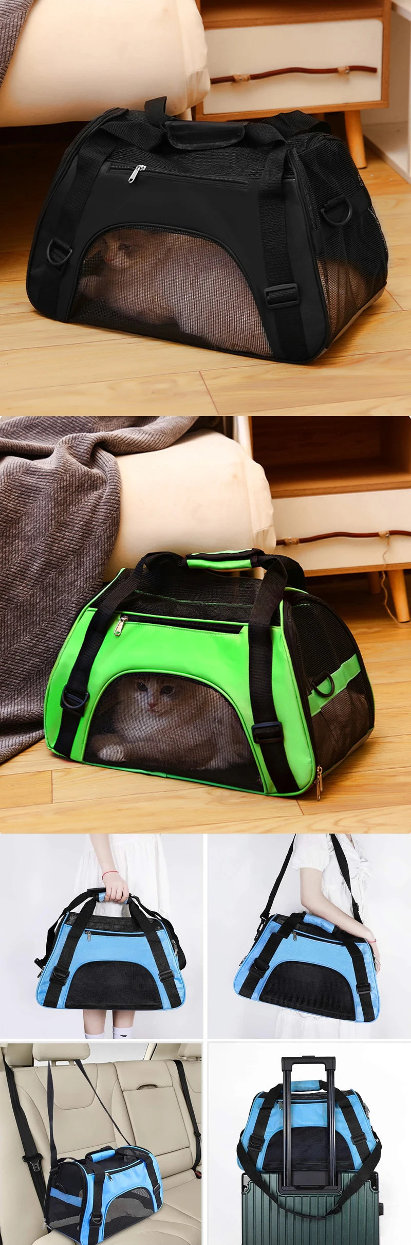 Pet Travel Bag, Airline Approved Luggage Bag, Pet Travel Carry Bag Suitable for Small Dogs, Cats and Puppies, Small Animals