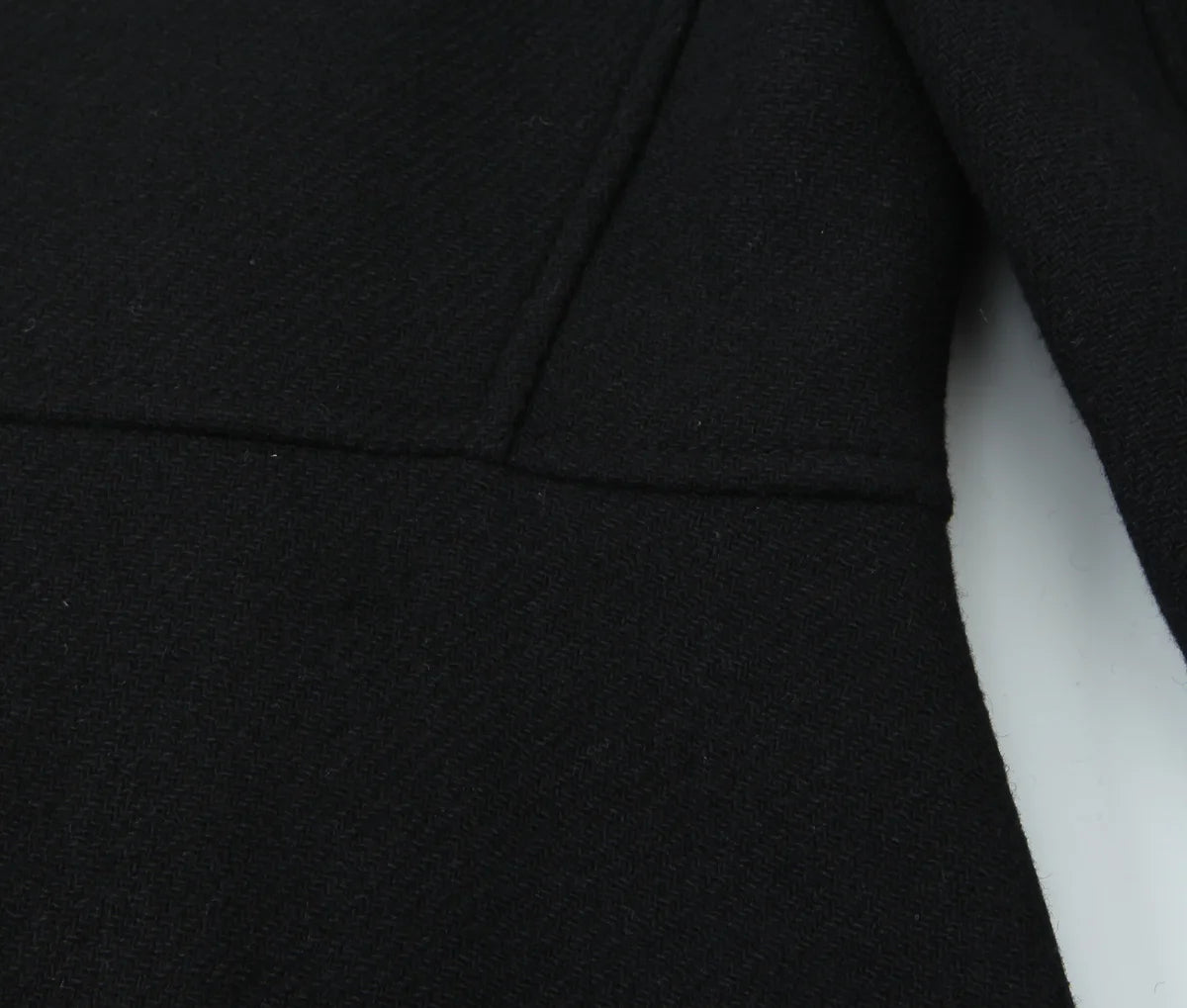 Retro Black Wool Long Coat