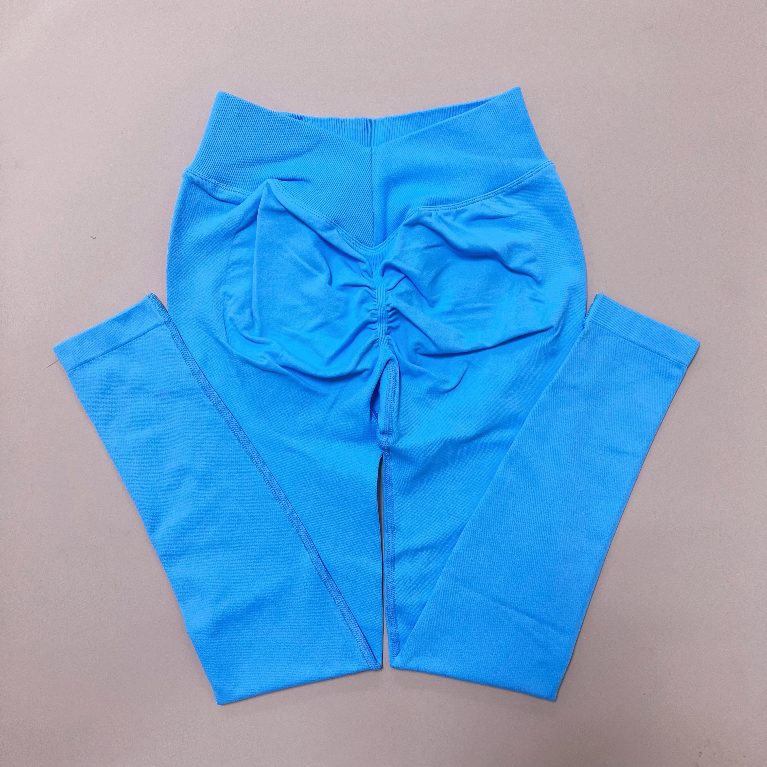 New Women V Back Athletic Leggings Fitness Exercise Yoga Gym Tights Workout Scrunch Butt Lifting Training Pants