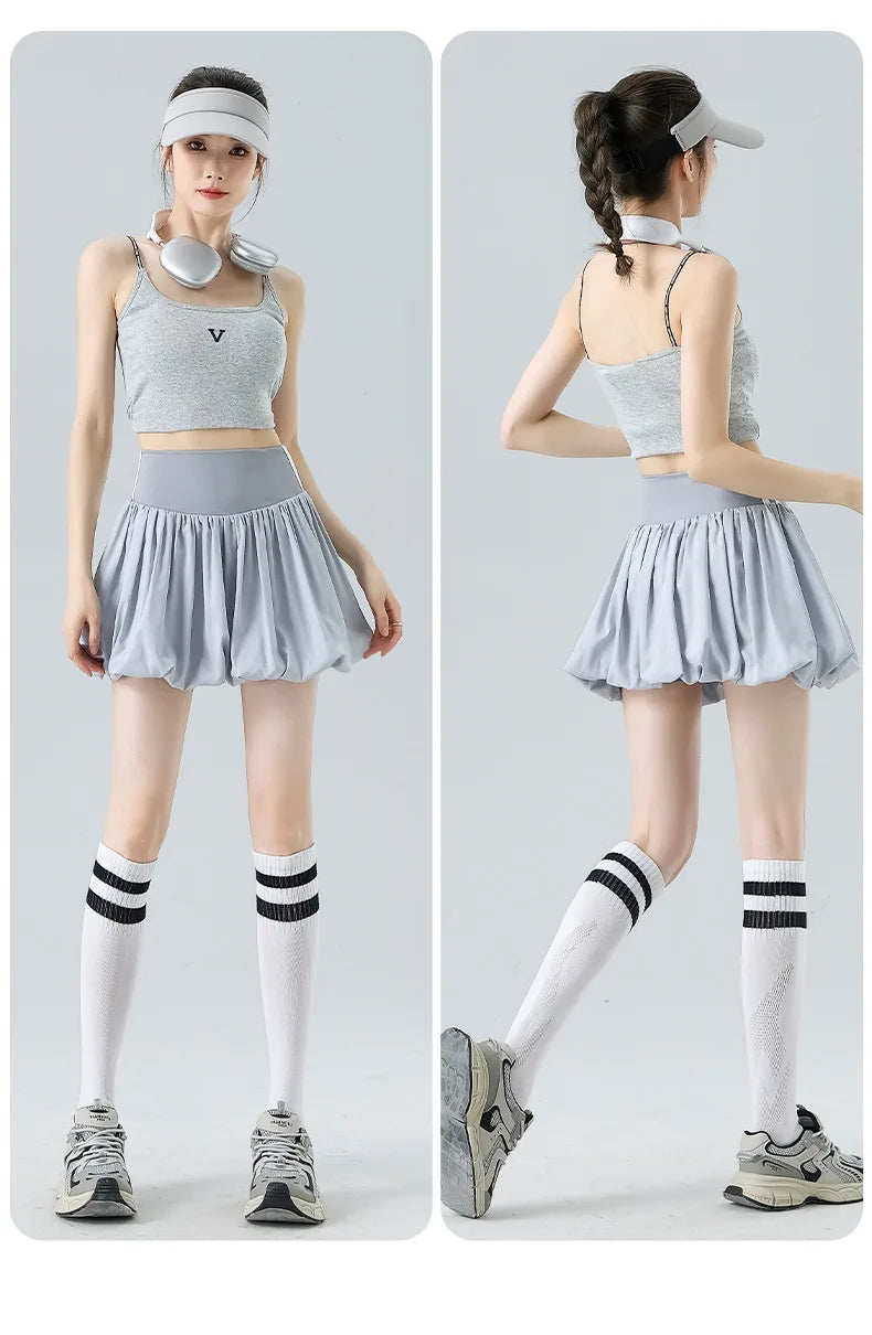 Women‘s Tennis Skirt Summer  High Waist Flared Golf Skirt with Built-in Shorts 2 in 1 Athletic Quick Dry Shorts Skirt Pickleball