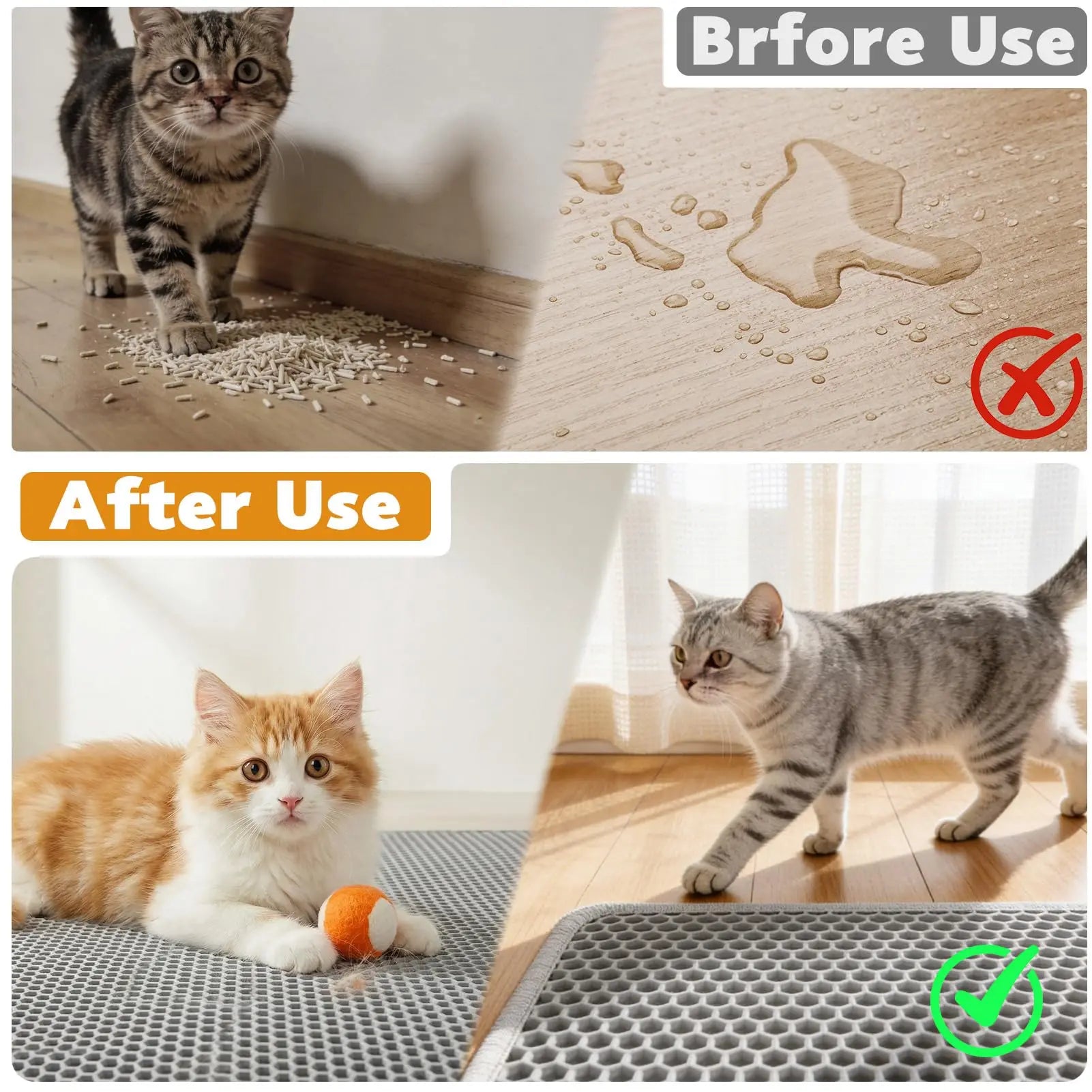 Double Layer Non-Slip Litter Mat