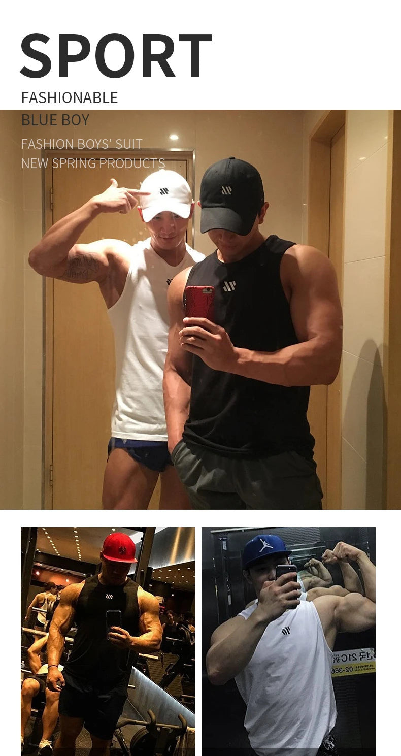 Mens Workout Tank Tops Mash Fabric Quick Dry Muscle Sleeveless Shirts Cut Off Slim Fit  Bodybuilding Gym Tees Singlet