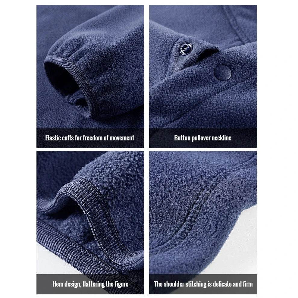 2025 Men Sweatshirt Turtleneck Half Button Pullover Male Polar Fleece Casual Basic Elegant Work Wear Winter Autumn Warm Jacket