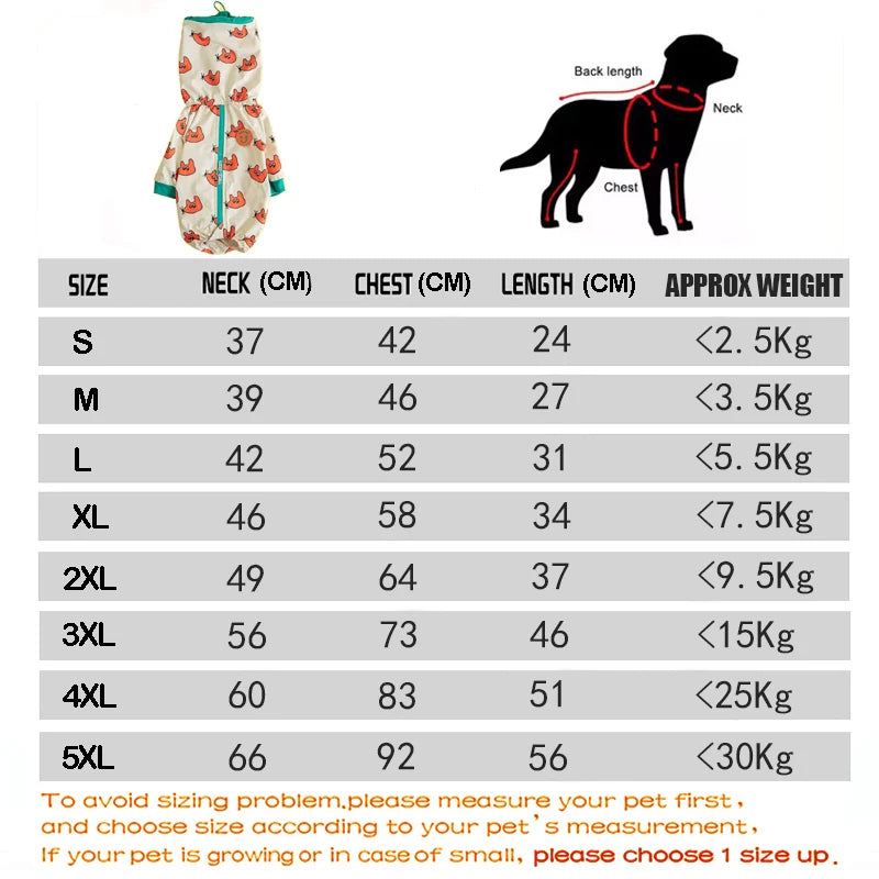Waterproof Hooded Pet Rain Jacket