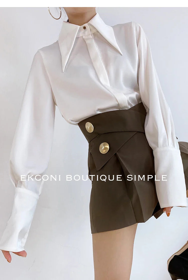 Elegant Satin Office Casual Shirt