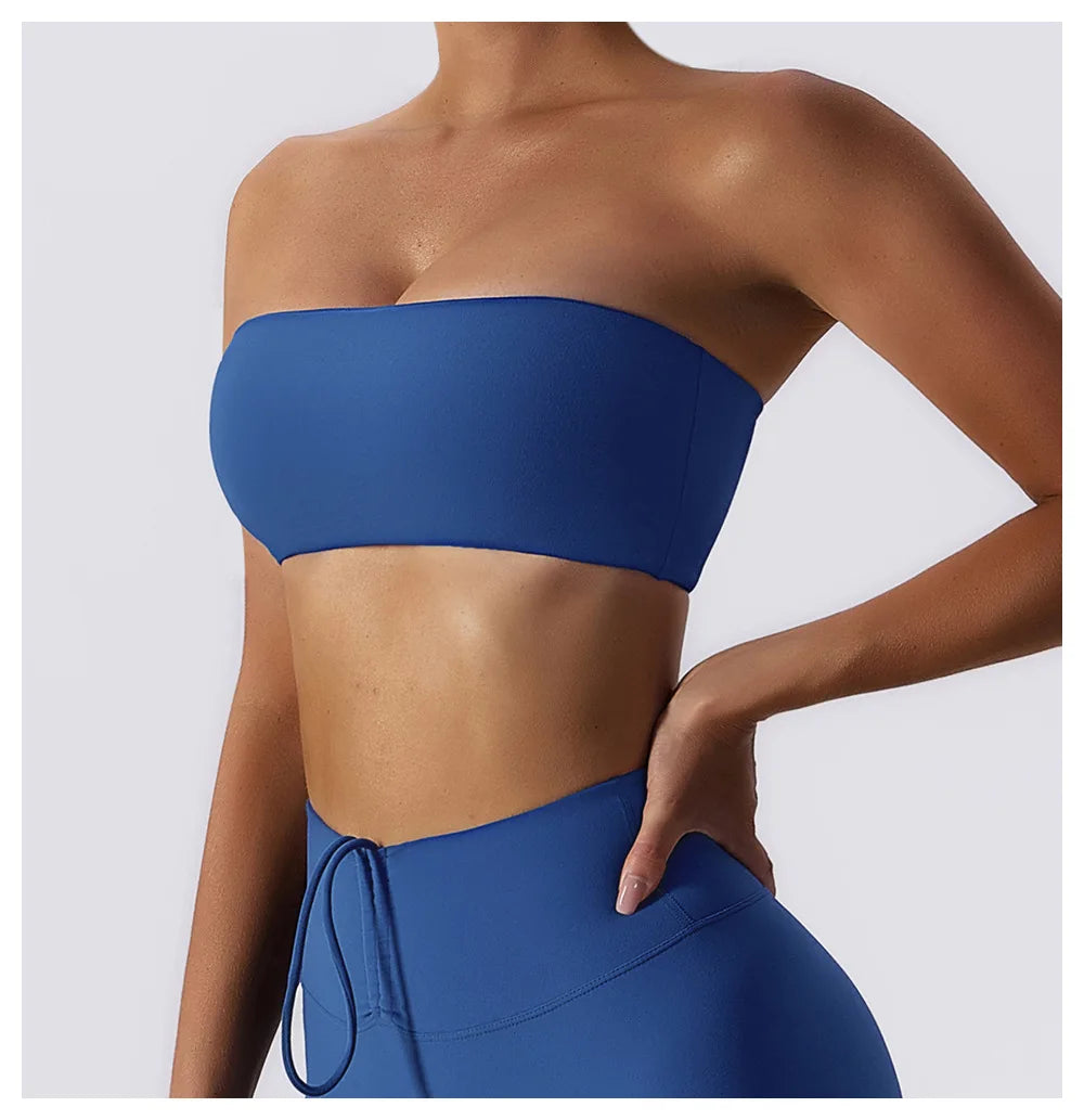 Sports Bra Sport Top Woman Gym Underwear Strapless Bustier Breathable Elastic Workout Tops Fitness Training Brassiere Yoga Bras