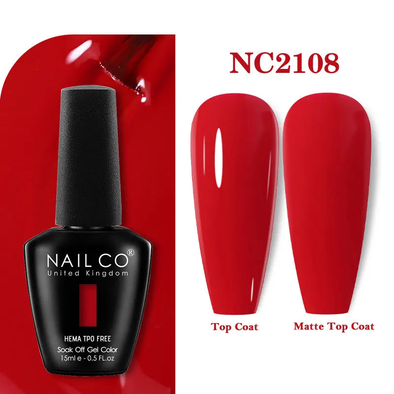 NAILCO 333 Colors Gel Nail Polish Semi Permanent Varnishes Nails Art Design Hybrid Soak Off Top Base Coat UV Gel Manicure 15ml
