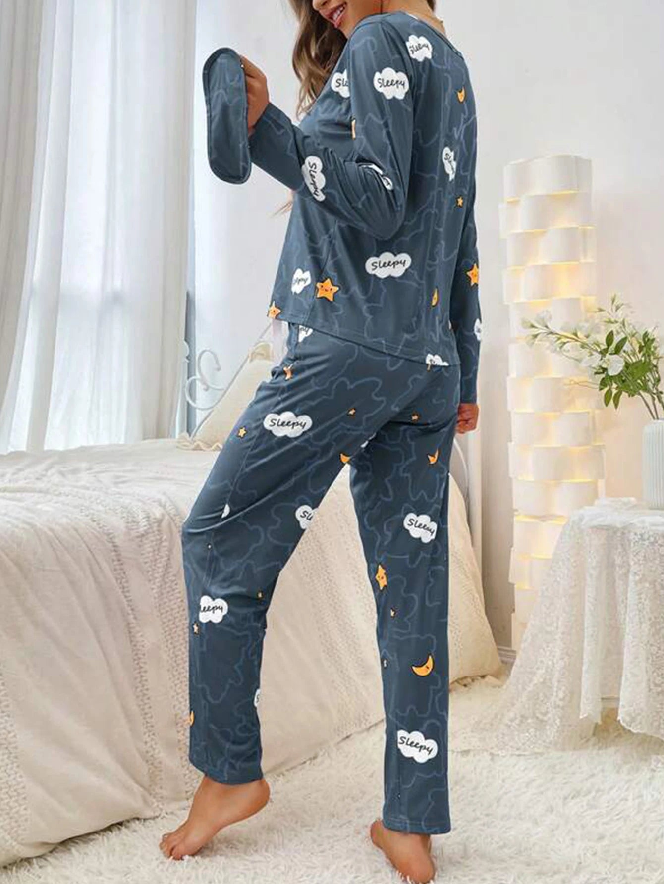 Cloud Print Lounge Pajama Set