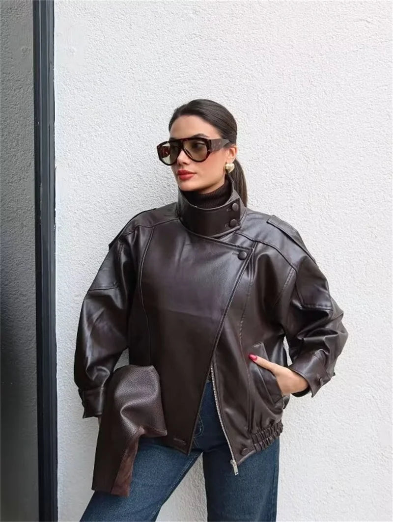 Black Faux Leather Moto Jacket