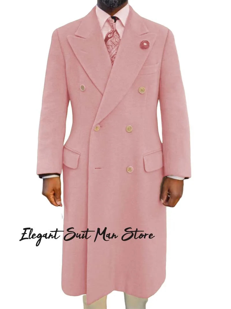Double Breasted Peak Lapel Overcoat