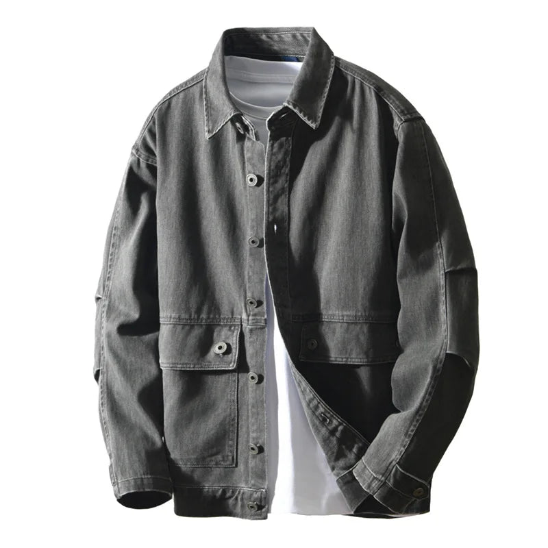 Vintage Cotton Cargo Shirt Jacket