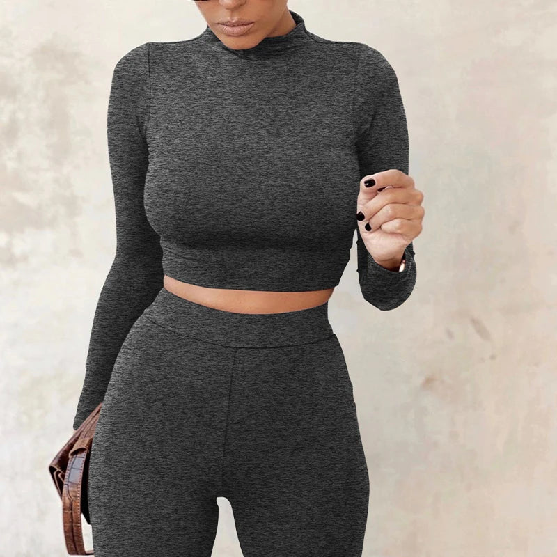 Winter Autumn Women's Yoga Set Gym Workout Fitness Set