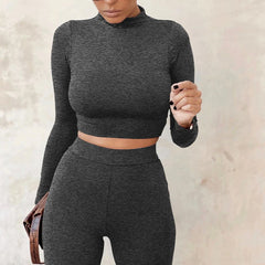Winter Autumn Women's Yoga Set Gym Workout Fitness Set