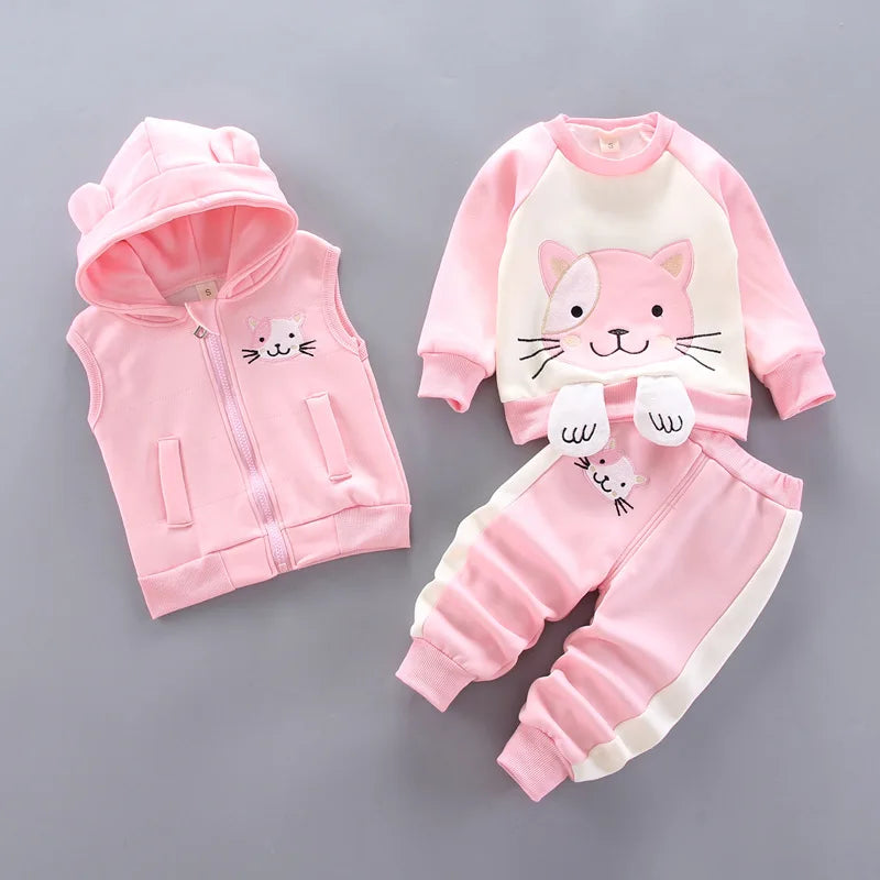 Fleece Hooded Baby Outfit Set