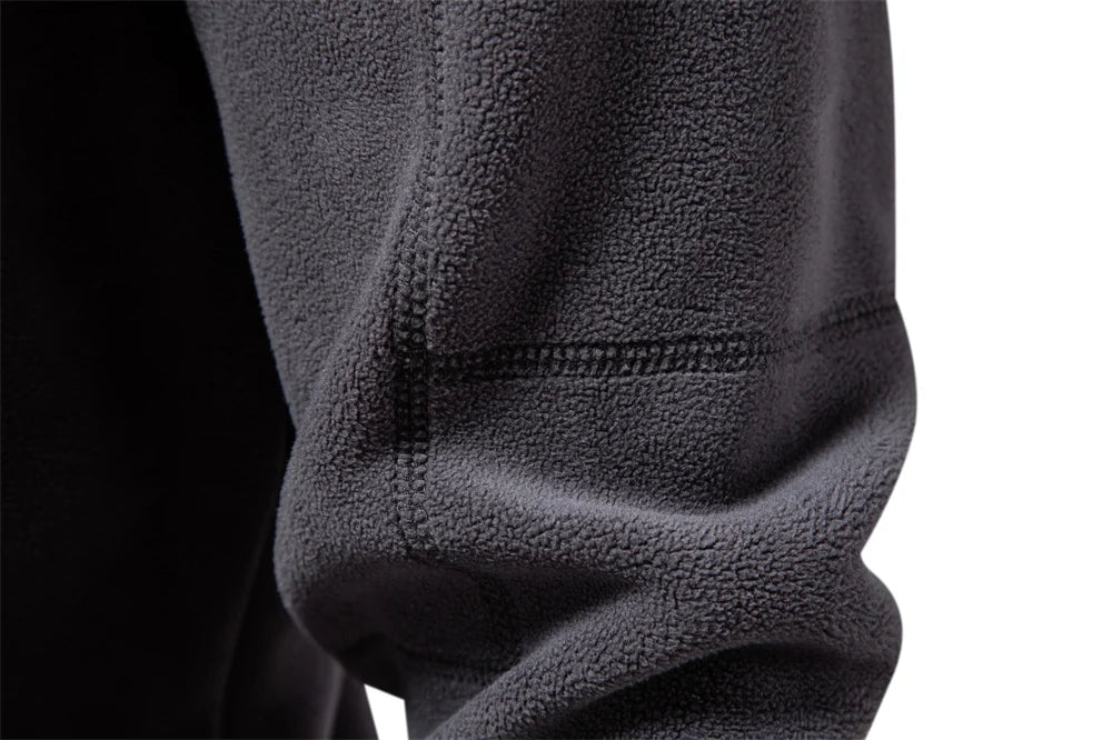 Thick Fleece Zip Neck Pullover