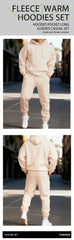 Man Hoodie Set Winter Solid Color Two Pices Sets Long-Length Street Clothes Casual Sports Sweatpant Hoody Unisex Fashion Suit