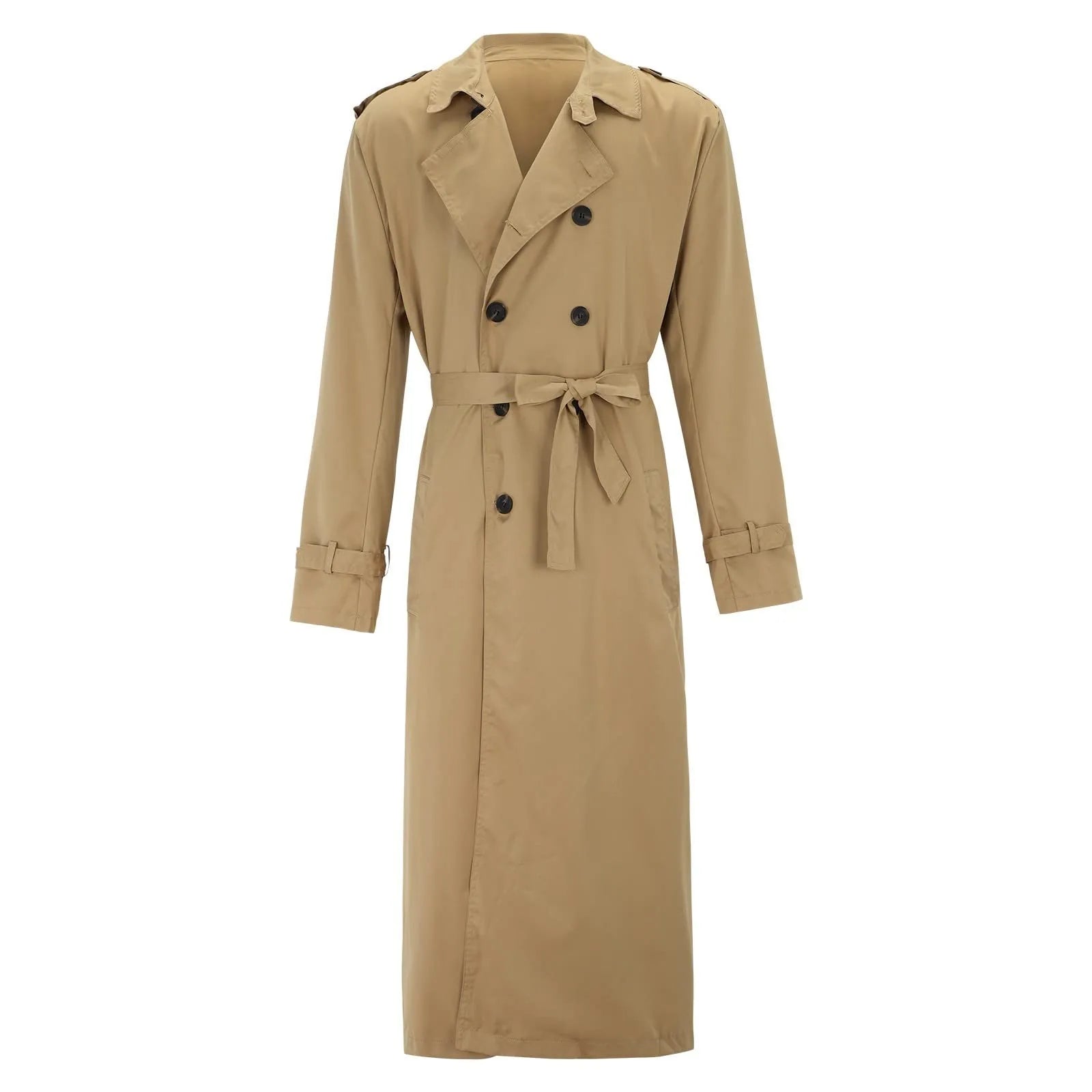 Men’s Luxury Full-Length Trench Coat – England Style Business Overcoat