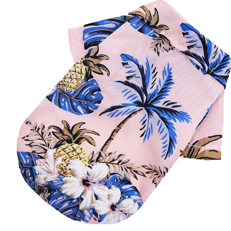 Hawaiian Beach Print Dog Shirt