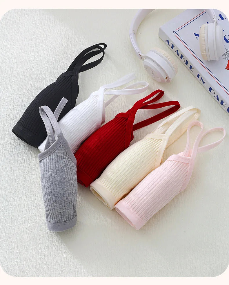 1PC Cotton Teenagers Girls Training Bras Solid Developmental Girls Sports Bras Soft Brassiere Kids Tank Tops Children Underwears