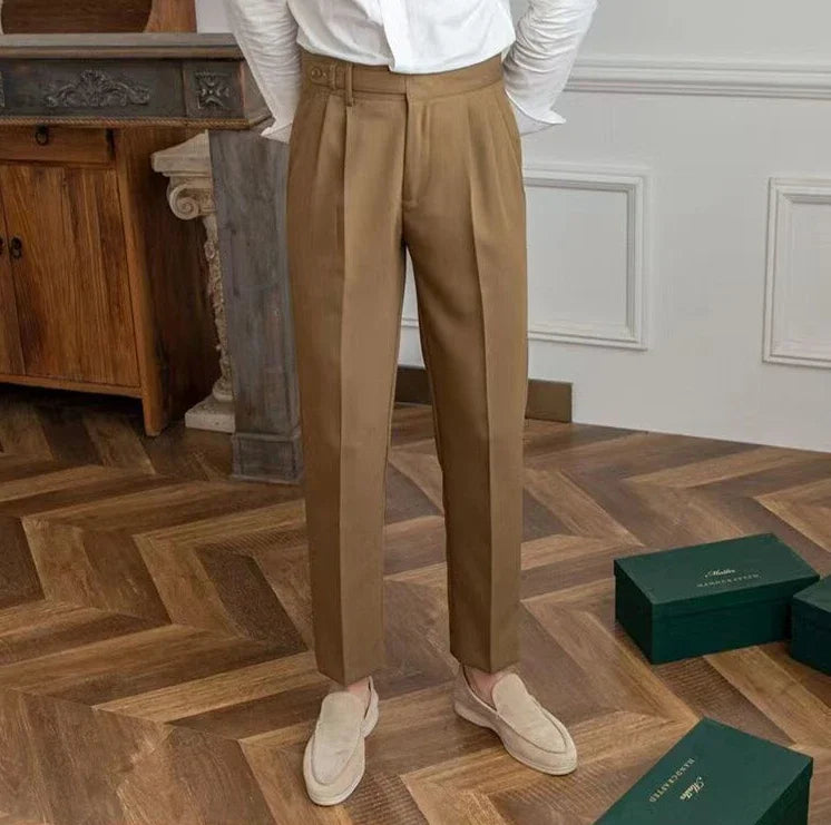 Classic Pleated Business Suit Trousers