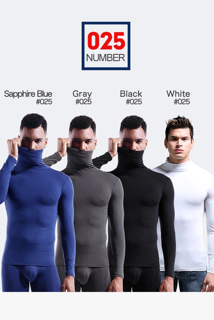 Autumn Winter Mens Turtleneck Sweaters Casual Thermal Long Sleeve Slim Fit Pullovers Stretch Basic Tops Sweatshirt Jumper TShirt