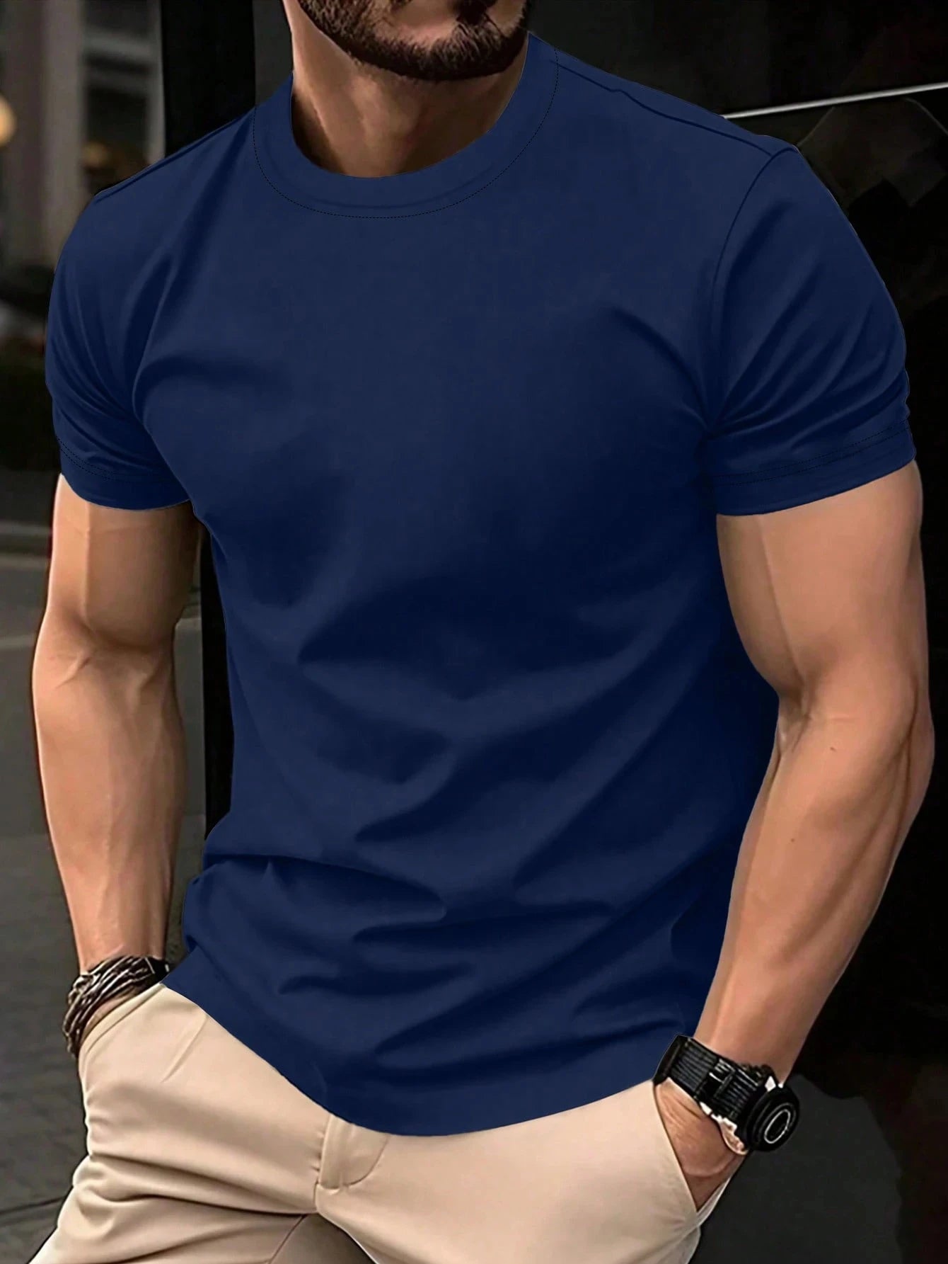 Essential Solid Cotton Casual Tee