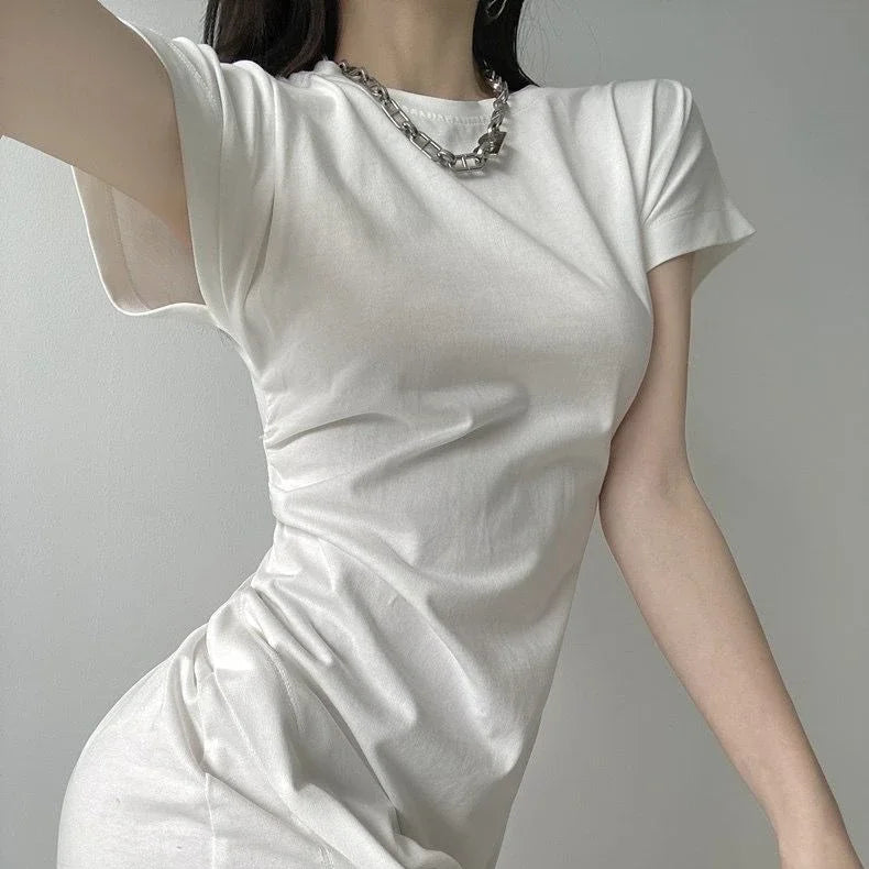 Chic Minimalist White Midi Dress