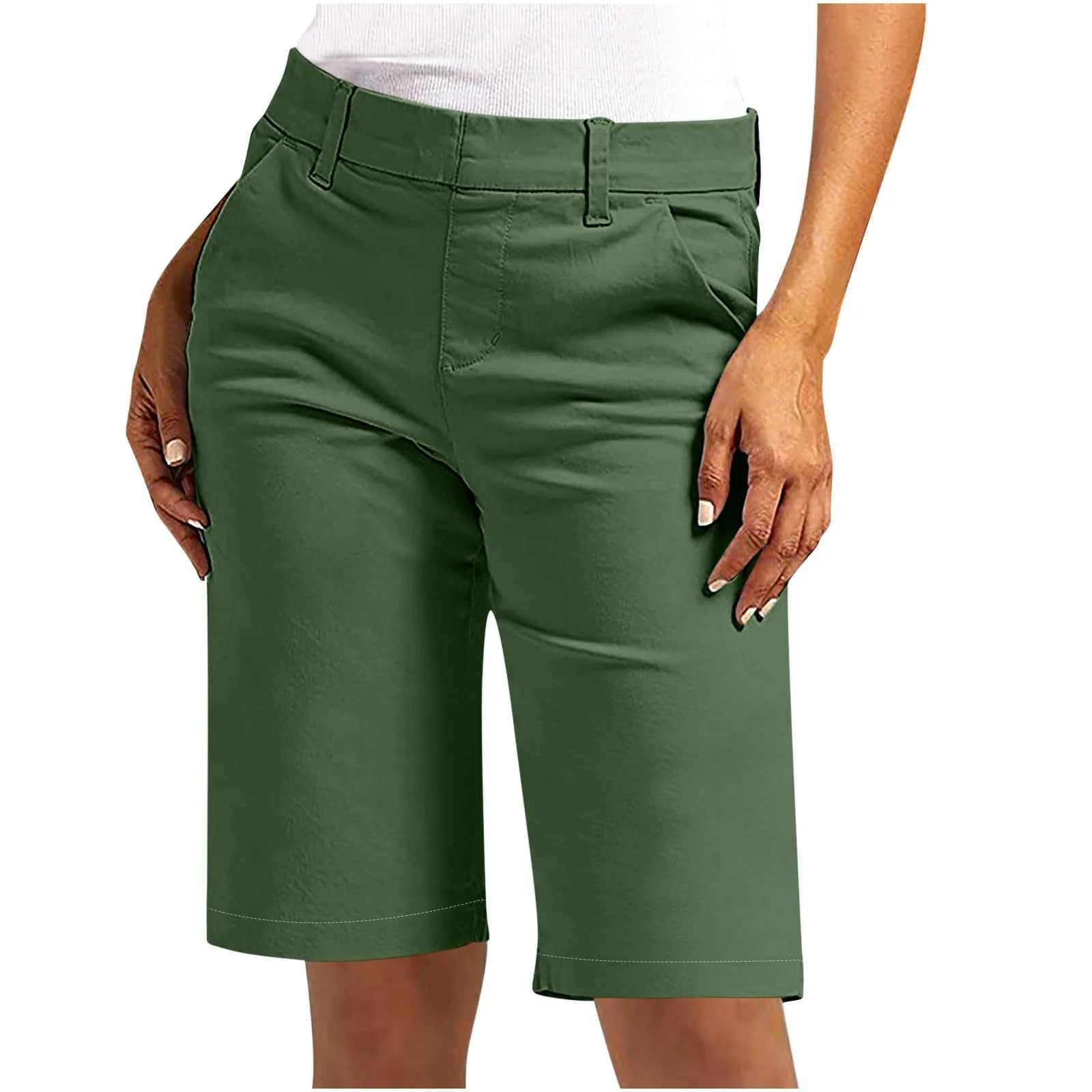 Trendy High Waist Chino Shorts