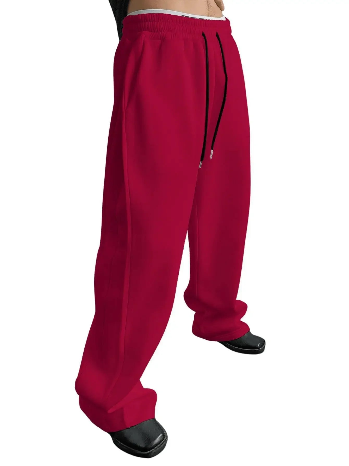 Men's Athletic Trainning Joggers Casual Loose Fit Sweatpants Spring Fall Fleece Lined Pants Elastic Waist Drawstring Trousers