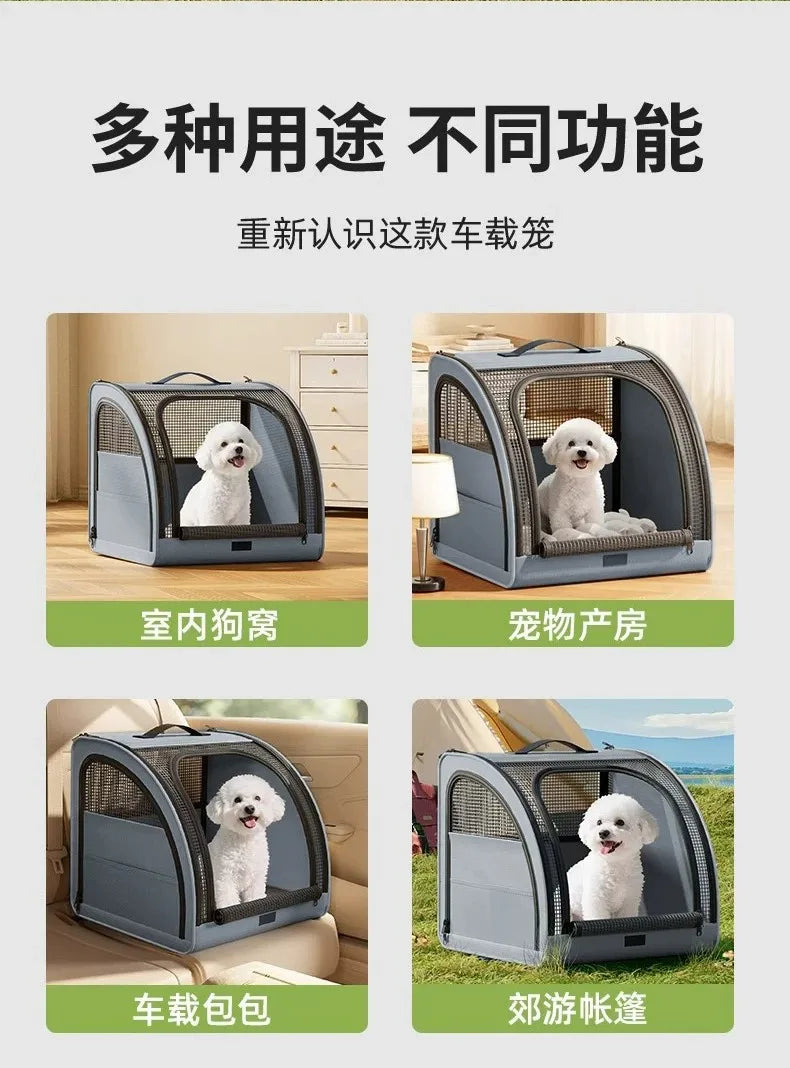 Pet Car Portable Dog Kennel Foldable Scratch Resistant Breathable Cat Bag for Outdoor Use Pet Cat Backpack Carrier
