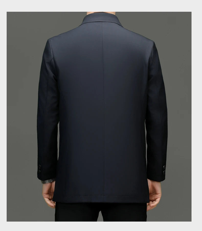 Solid Lapel Business Trench Coat