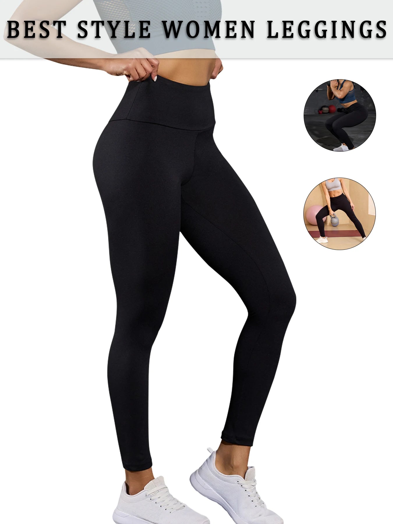 Women's Super Soft Leggings High Waisted Tummy Control No See Through Workout Yoga Running Athletic Push Up Gym Fitness Leggings