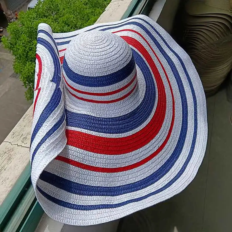 60cm Oversized Foldable Straw Sun Hat