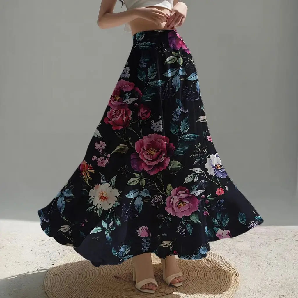 Women's Skirts Niche Specialty Fancy Skirts Versatile Bot Large Swings Fashionable Floral Skirts