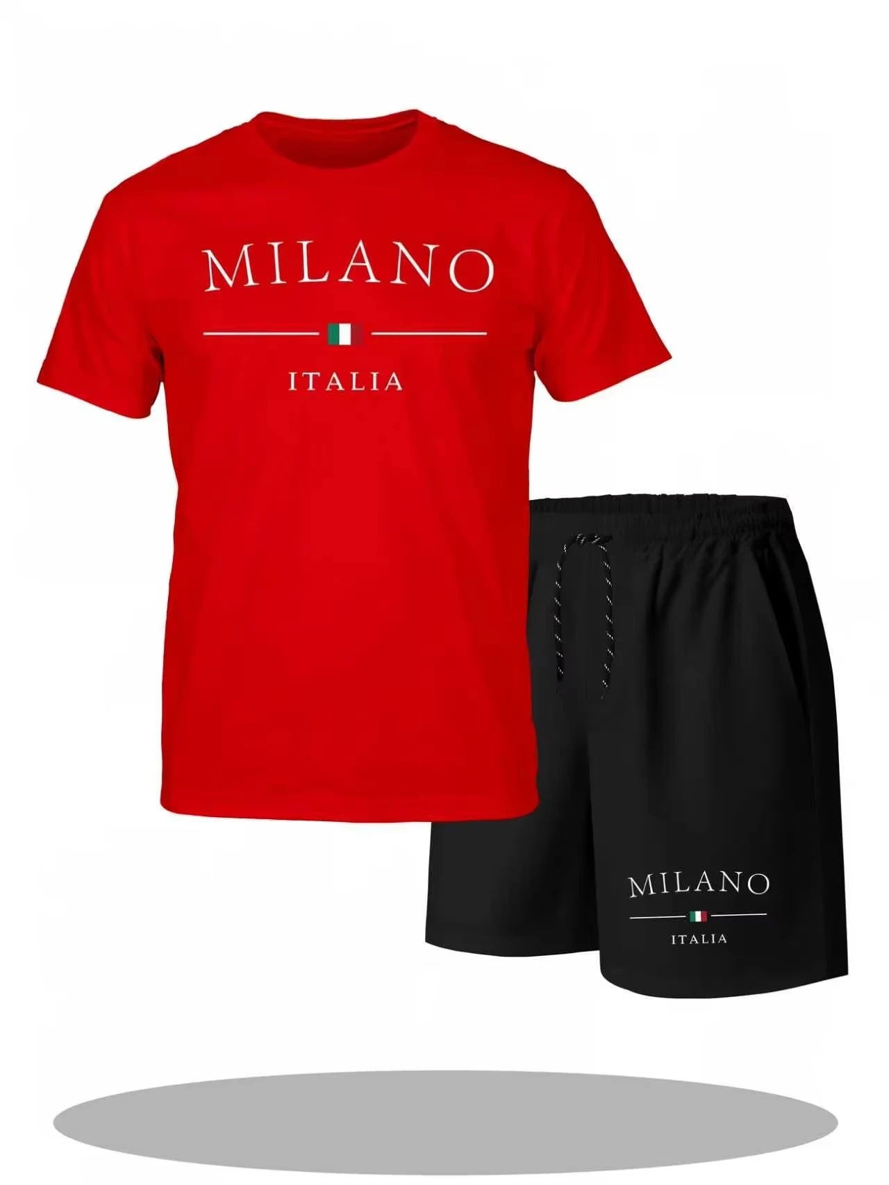 Men's Tracksuit 2 Piece O-neck Short Sleeve Shirt Shorts Set Men's Running Suit Plus Size T shirts Man Clothing Summer T-shirt