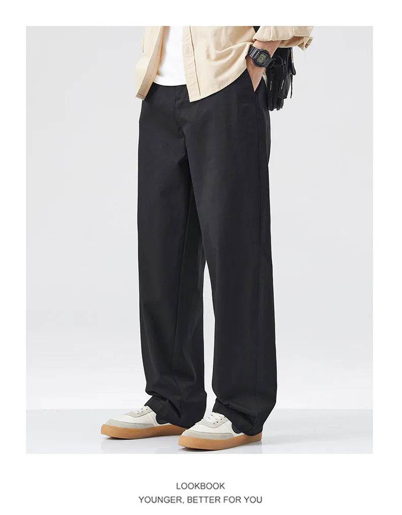Retro Cotton Straight Casual Pants