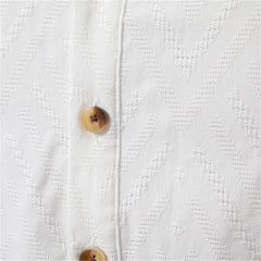 Solid Cotton Half Button Shirt