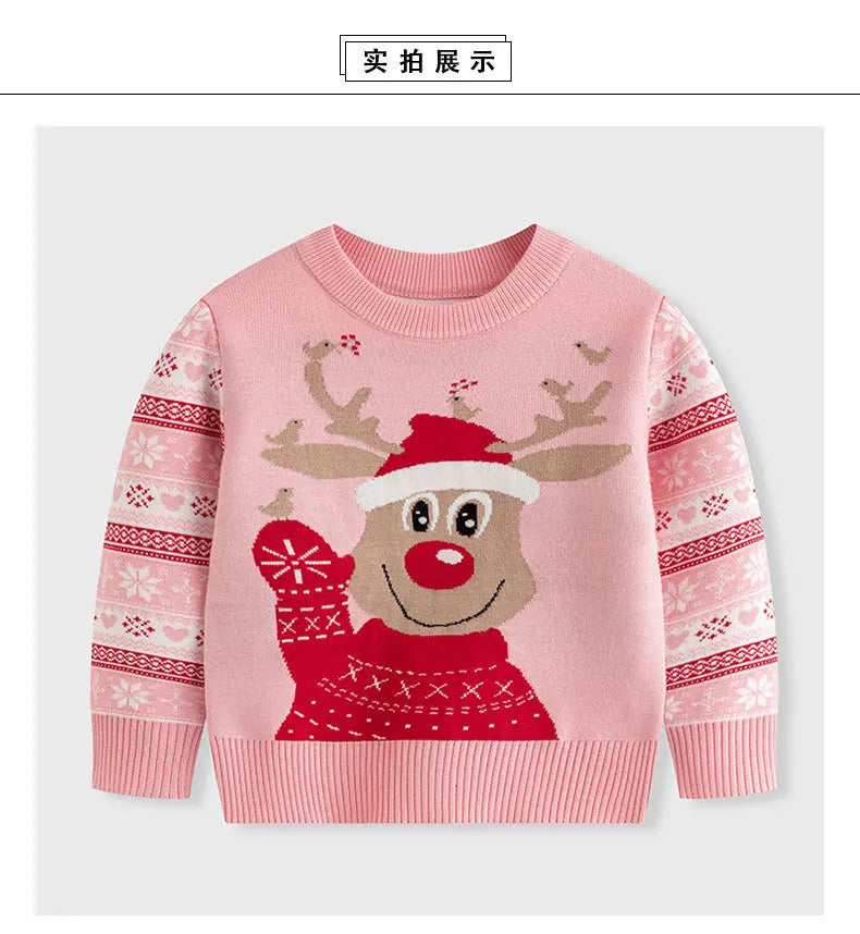 Winter Cartoon Knit Kids Pullover Sweater