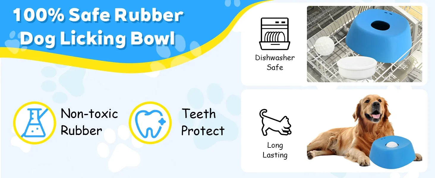 Liquid Slow Dog Bowls  Anti-slip Ball-shaped Bone Soup Dog Licking Bowl Licking Bowl for Healthy Eating Non-Slip and Anti-Chokin
