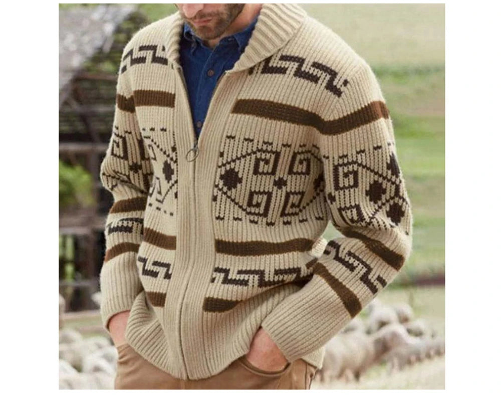 Winter Men's Cardigan Sweaters Fashion Male Knitted Sweater Thermal Warm Coats Casual Man Cashmer Lapel Knitted Jackets Clothing
