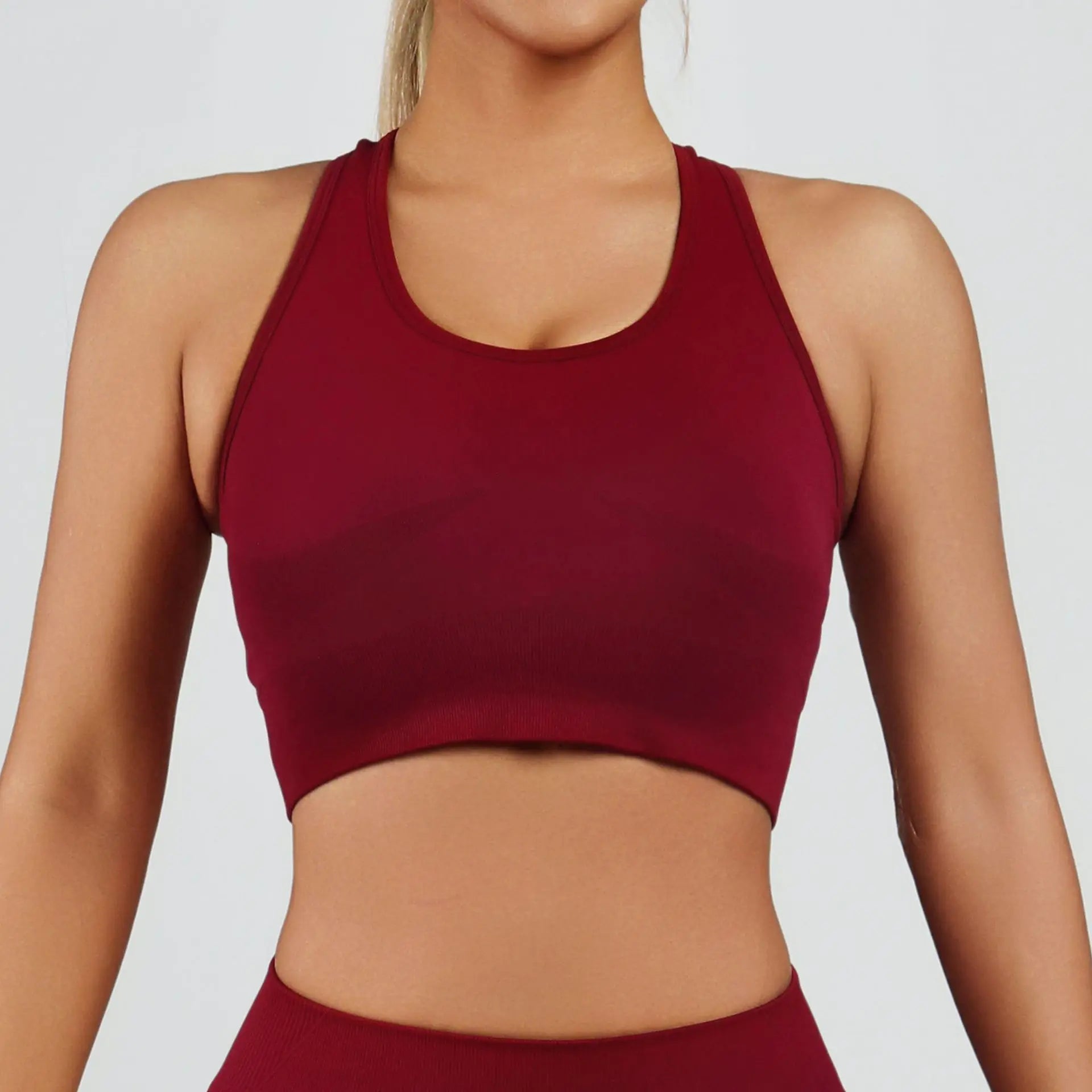Cross-Back Sports Bra for Women Seamless Yoga Bra with Chest Support and Padding Sports Clothes for Woman Lady Bras Tank Tops