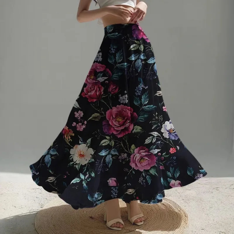 Women's Skirts Niche Specialty Fancy Skirts Versatile Bot Large Swings Fashionable Floral Skirts