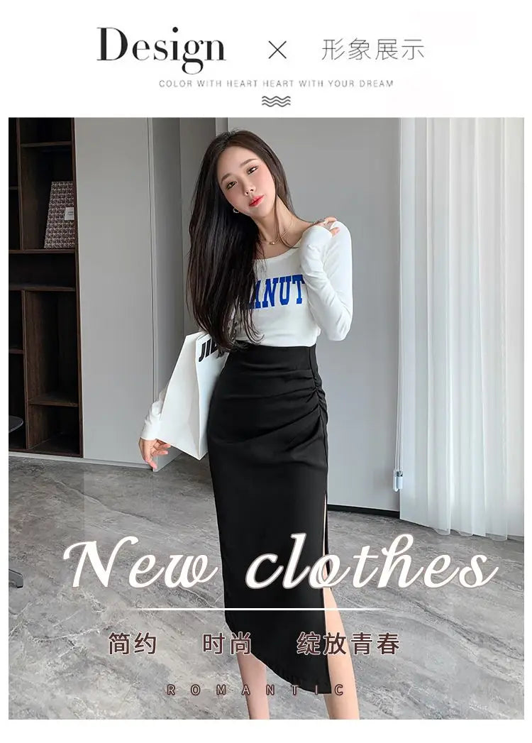 Sleek Pleated High Waist Skirt
