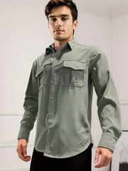 Multi Pocket Workwear Shirt Men
