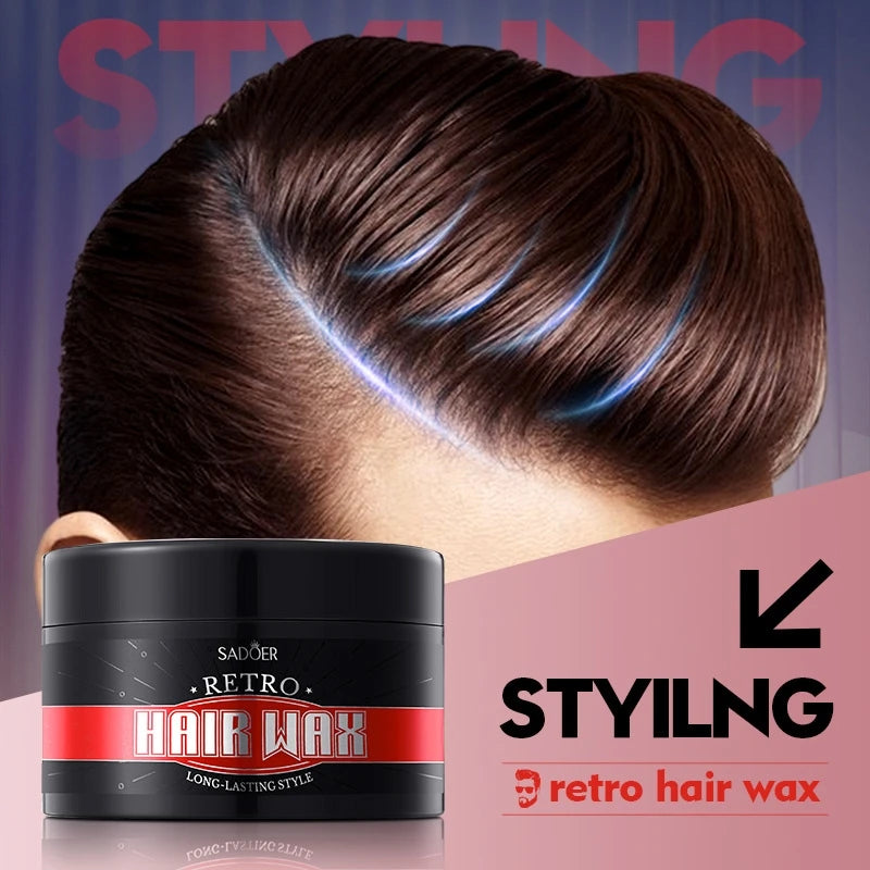 100g Men's Retro Hair Wax for Strong Styling and Natural Volume, Rich in Ginseng Root Extract, Keratin and Other Ingredients, with a Fresh Texture That Is Not Sticky, Easy to Clean, and Can Be Applied Gently to the Hair to Pr