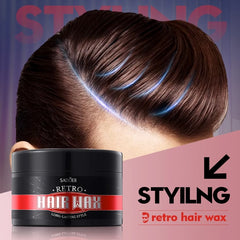 100g Men's Retro Hair Wax for Strong Styling and Natural Volume, Rich in Ginseng Root Extract, Keratin and Other Ingredients, with a Fresh Texture That Is Not Sticky, Easy to Clean, and Can Be Applied Gently to the Hair to Pr