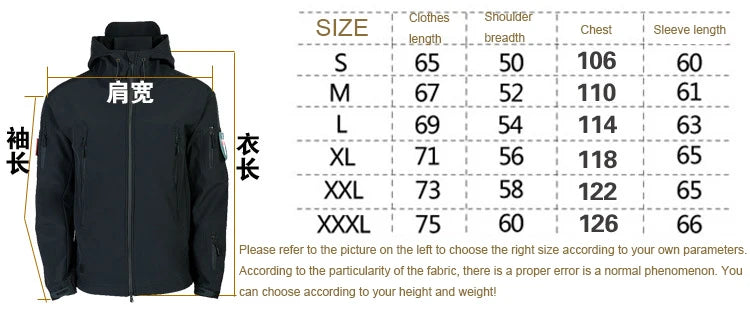 Oulylan SoftShell Tactical Waterproof Jacket Fishing Hiking Camping Climbing Jacket HoodedWinter Autumn Tracksuits Set Men