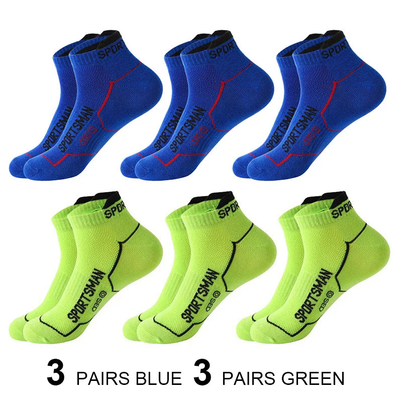 Men’s Cotton Mesh Ankle Sports Socks – 6 Pairs
