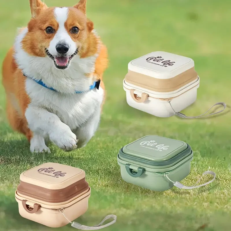 2-in-1 Portable Dog Bowls Pet Dancer Dog Bowl Durable PP Material Leak-Proof Lid Food Water Feeder for Dogs Pet Bowl 400ml