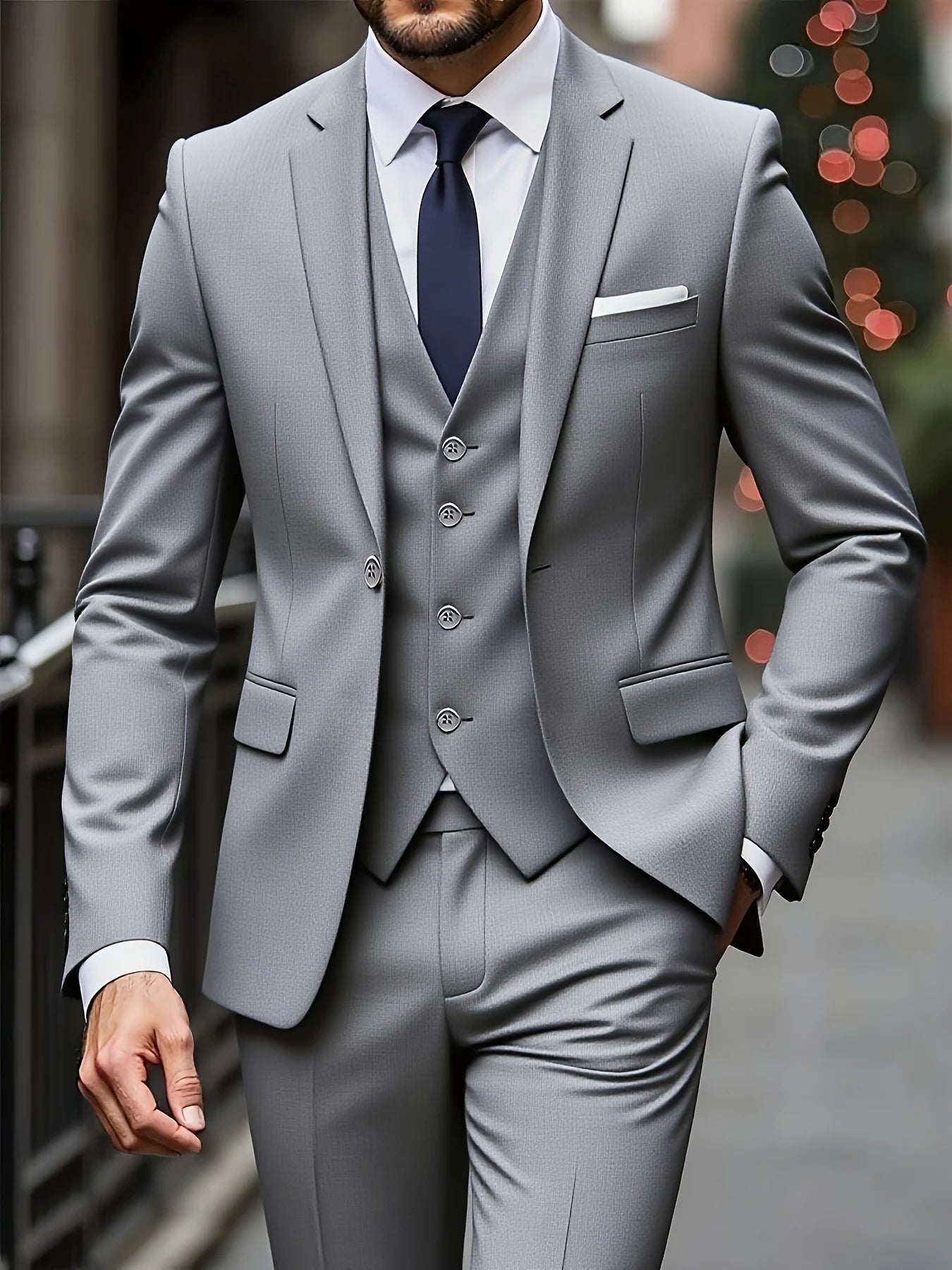 Modern Straight Fit Three Piece Suit